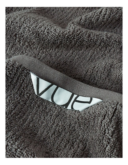 Combed Cotton Ribbed Towel Range in Washed Black