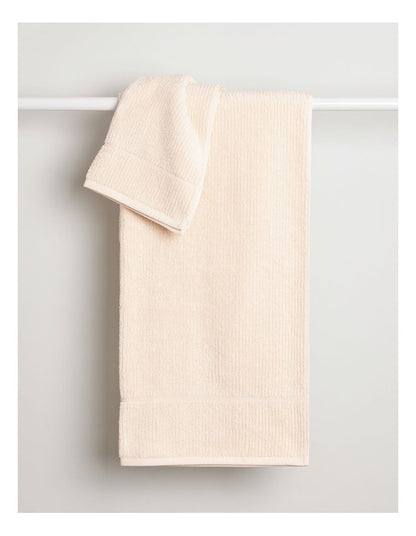 Combed Cotton Ribbed Towel Range in Ecru