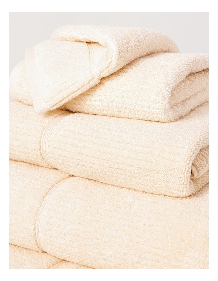 Combed Cotton Ribbed Towel Range in Ecru