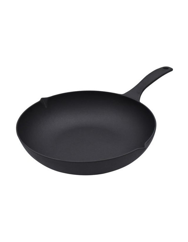Cast Iron Seasoned Wok 30cm in Black
