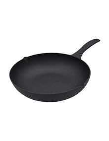 Cast Iron Seasoned Wok 30cm in Black