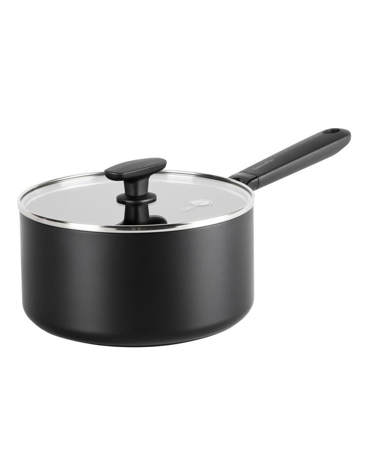 Smartshape Covered Saucepan 20cm in Black PFAS-free ceramic non-stick