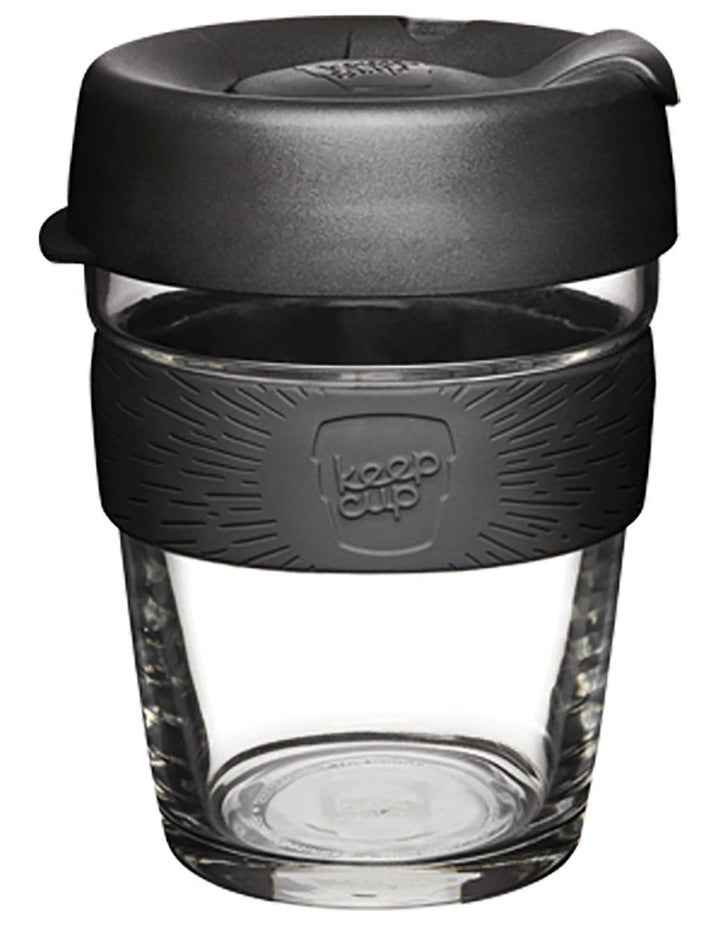 Brew, Reusable Glass Cup, Black, M 12oz / 340ml