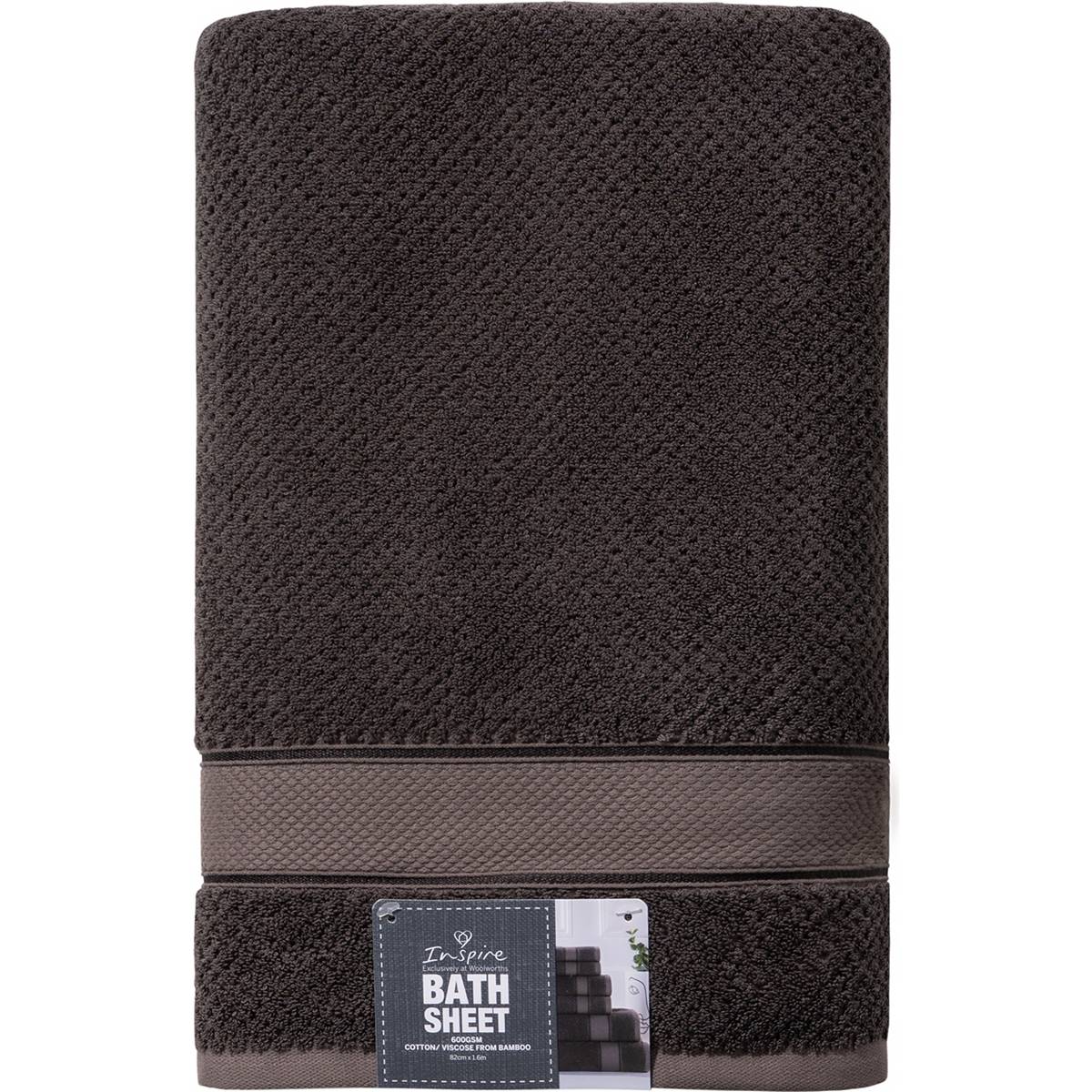 Inspire Premium Bath Sheet Charcoal Each