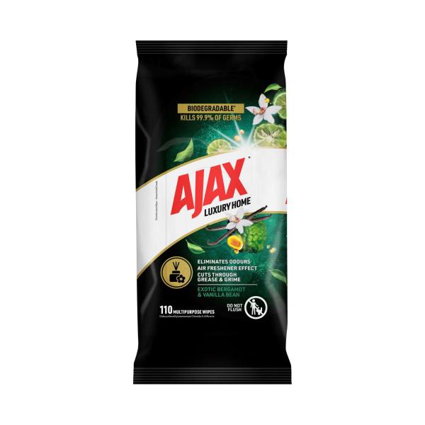 AJAX WIPES BERGAMOT & VANILLA BEAN LUXURY HOME MULTIPURPOSE 110PACK