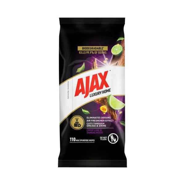 AJAX WIPES LIME & SANDALWOOD LUXURY HOME MULTIPURPOSE 110PACK