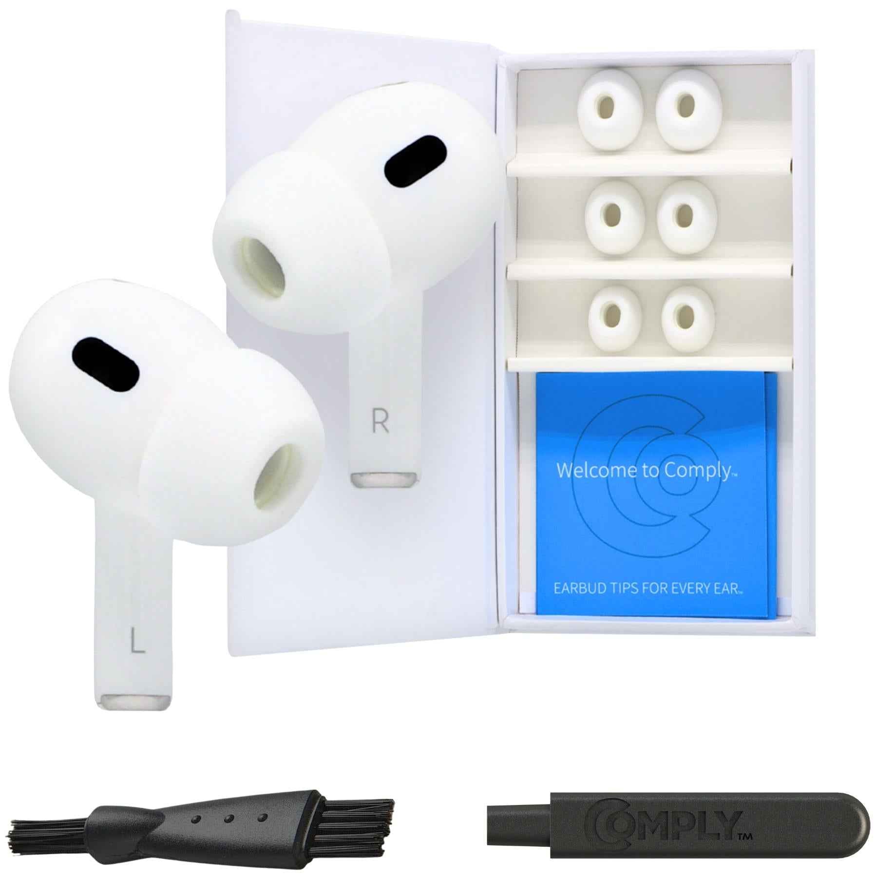 Comply Headphone Ear Tips for AirPods Pro 1 & 2 Gen (White) [Assorted]