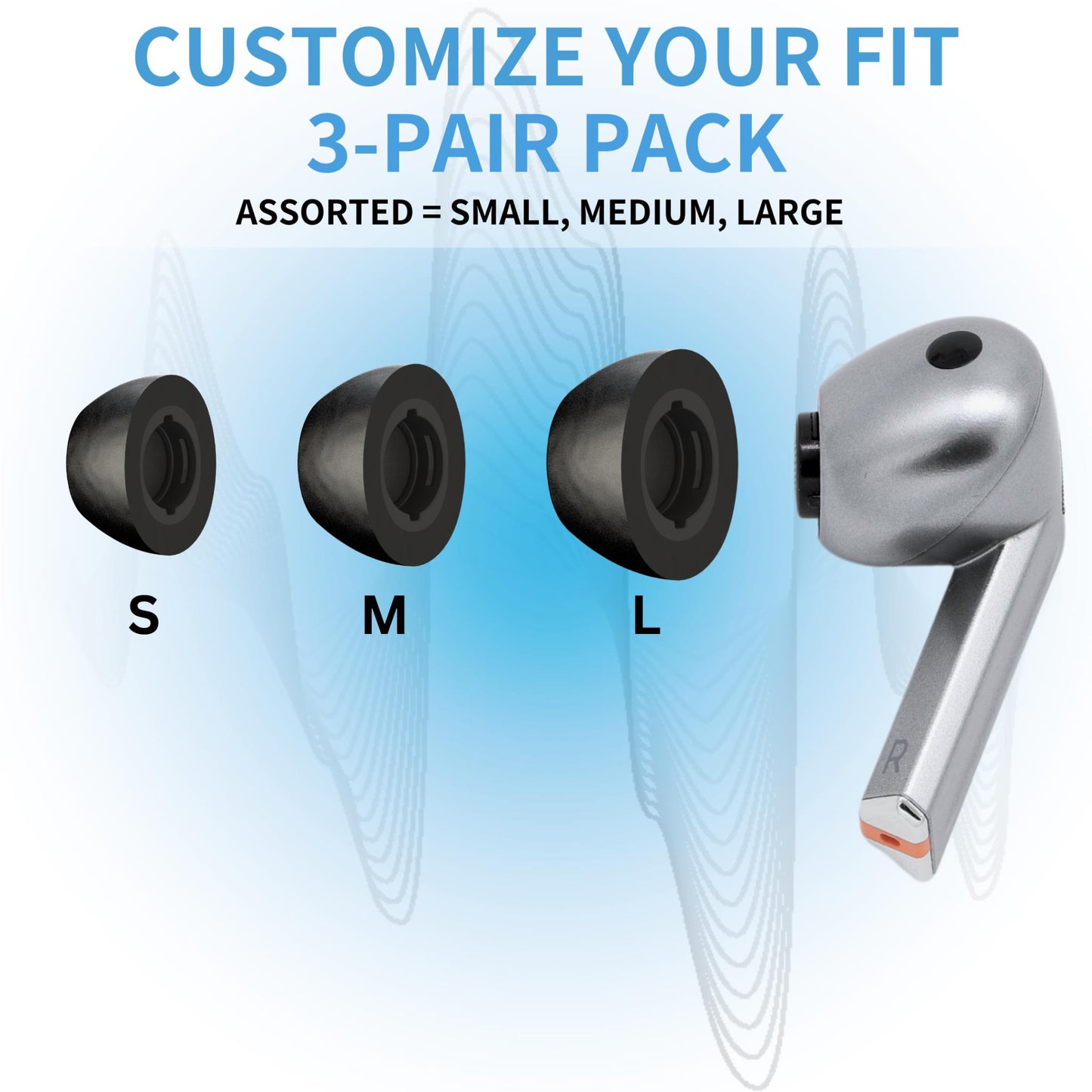 Comply Headphone Ear Tips for Samsung Galaxy Buds3 Pro (Black) [Assorted]