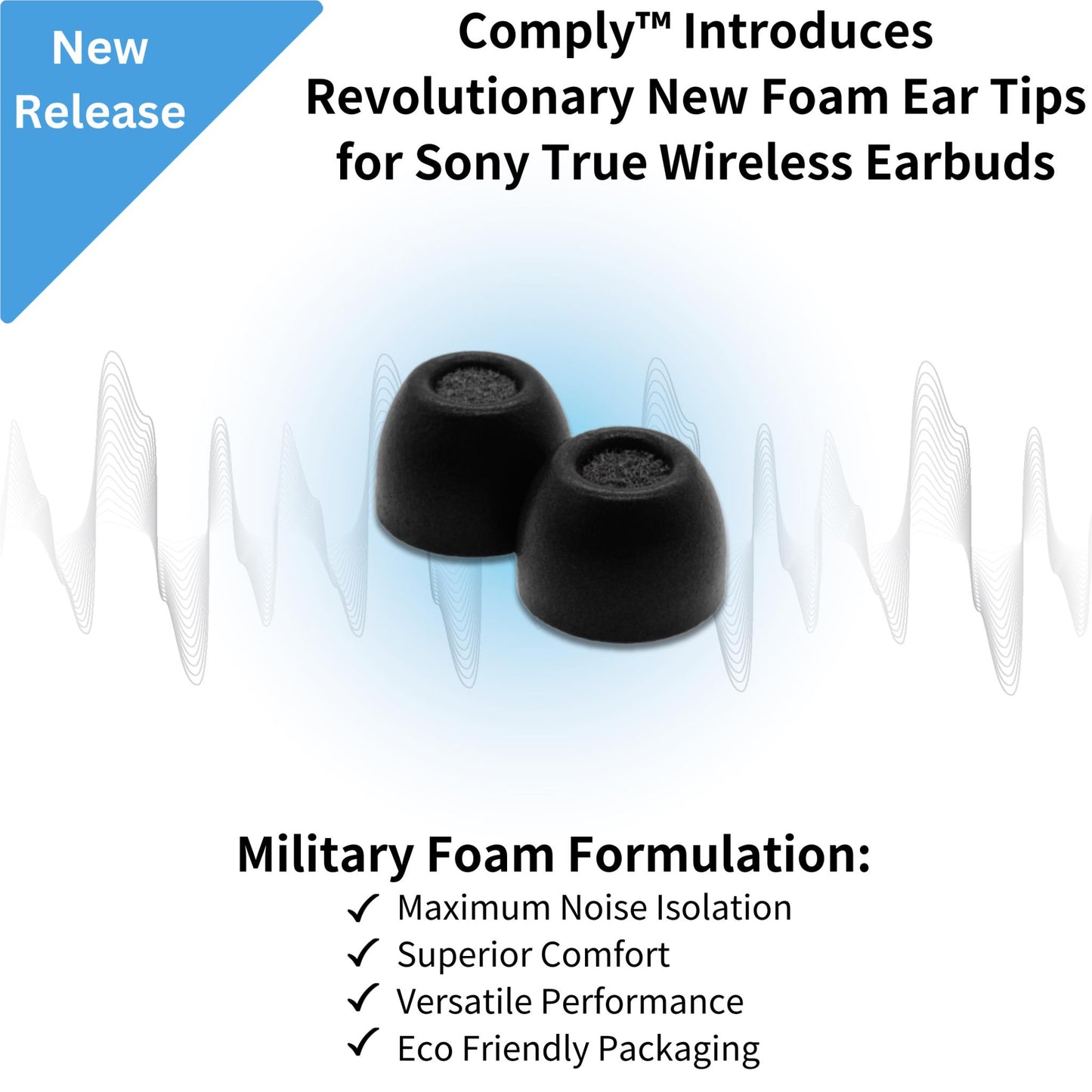 Comply Headphone Ear Tips for Sony True Wireless (Black) [Assorted]