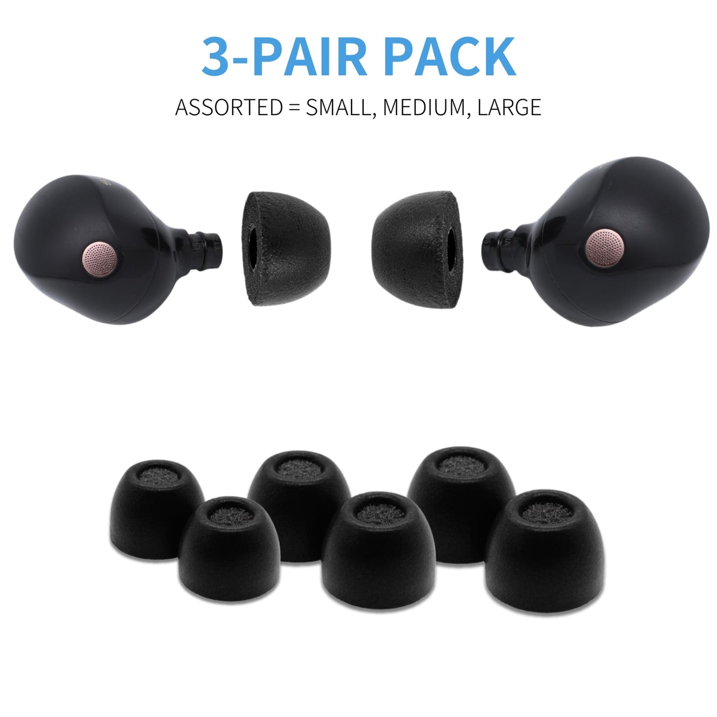 Comply Headphone Ear Tips for Sony True Wireless (Black) [Assorted]