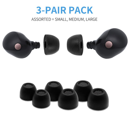 Comply Headphone Ear Tips for Sony True Wireless (Black) [Assorted]