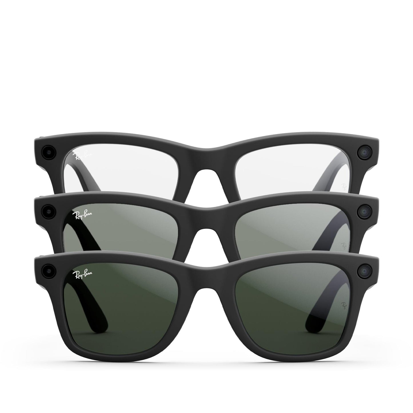 Ray-Ban | Meta Wayfarer Gen 1 AI Glasses (Matte Black Clear/Graphite Green Transitions)