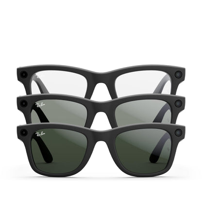 Ray-Ban | Meta Wayfarer Gen 1 AI Glasses (Matte Black Clear/Graphite Green Transitions)