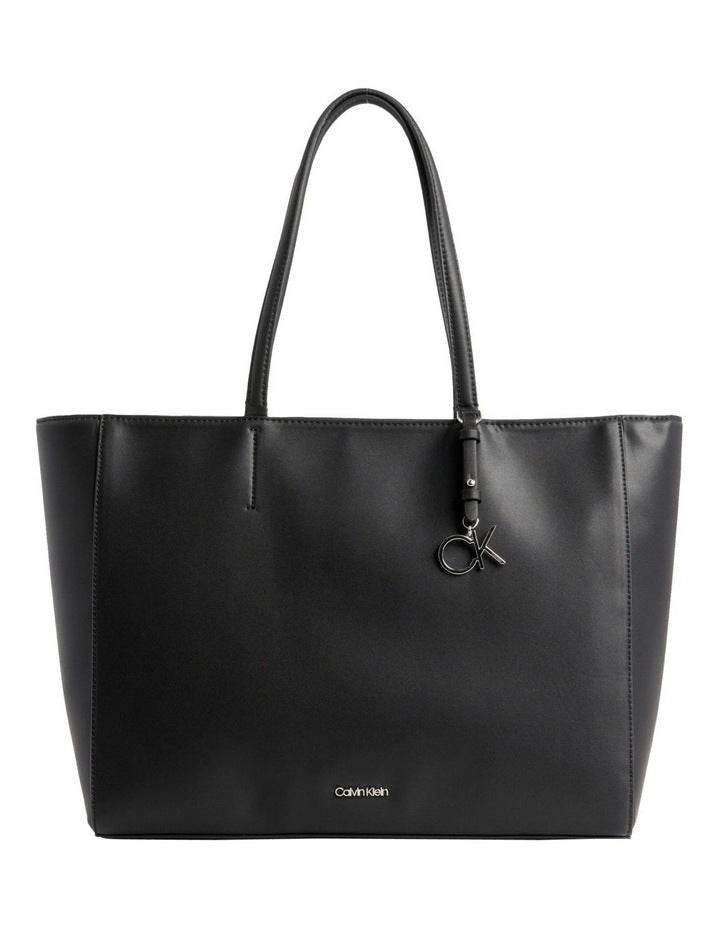 Black Double Handle Tote Bag in Black