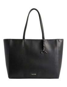 Black Double Handle Tote Bag in Black