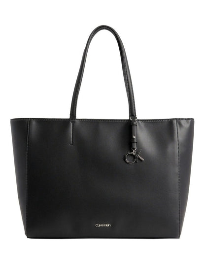 Black Double Handle Tote Bag in Black