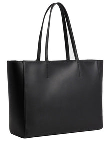 Black Double Handle Tote Bag in Black