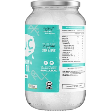 Raw C Organic Virgin Coconut Oil 1.5L