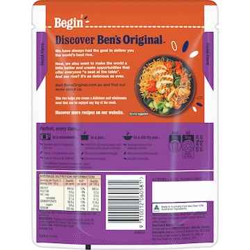 Ben's Original Lightly Flavour Garlic Microwave Rice Pouch 250g