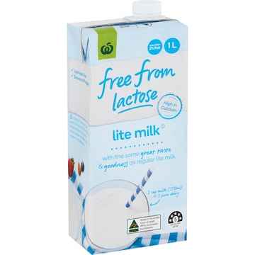 Woolworths Free From Lactose Lite Long Life Milk UHT 1L