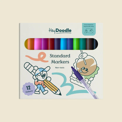 Hey Doodle Standard Pens Set of 12 Art and craft for kids Travel Toys 3yrs+