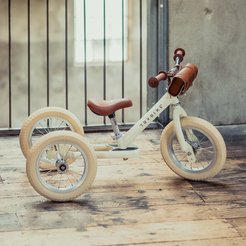 TryBike Trike Vintage CREAM 2 in 1 Balance Bike Kids Toddler Bike Best Seller 18mths-6yrs (Bulky Shipping)