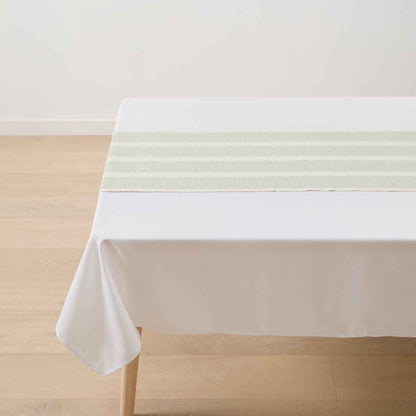 Green Ribbed Table Runner