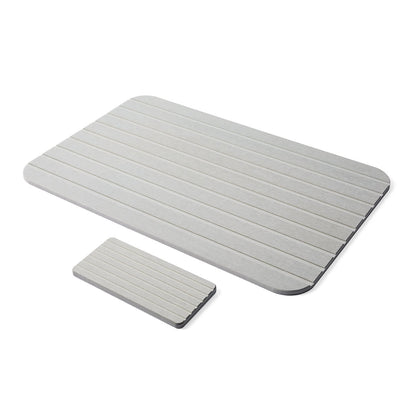 Stone Dry Bath Mat and Tray Set