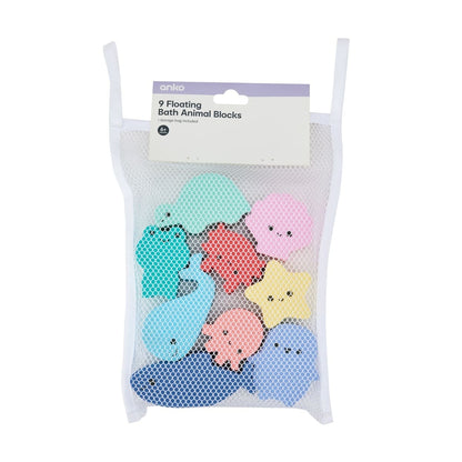 9 Piece Floating Bath Animal Blocks