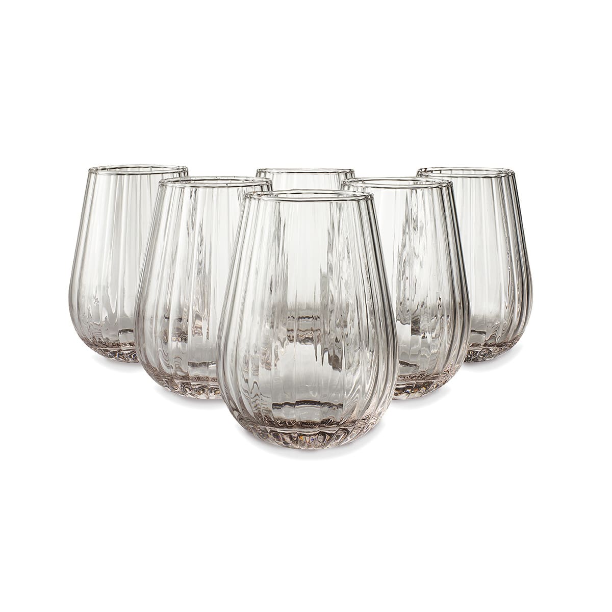 6 Ripple Stemless Glasses