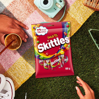 12 Pieces Skittles Fruits Chewy Lollies Party Share Bag 180g