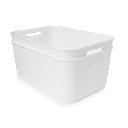 2 Pack 12.5L Utile Large Tubs - White