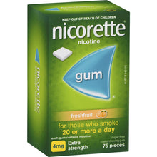 Nicorette Quit Smoking Extra Strength Nicotine Gum Freshfruit 75 Pack