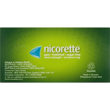 Nicorette Quit Smoking Extra Strength Nicotine Gum Freshfruit 75 pack