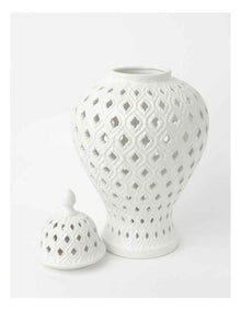 Large Ceramic Ginger Jar - 46cm White