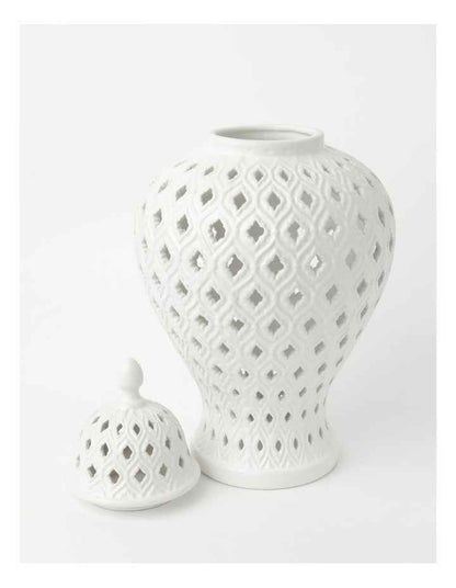 Large Ceramic Ginger Jar - 46cm White