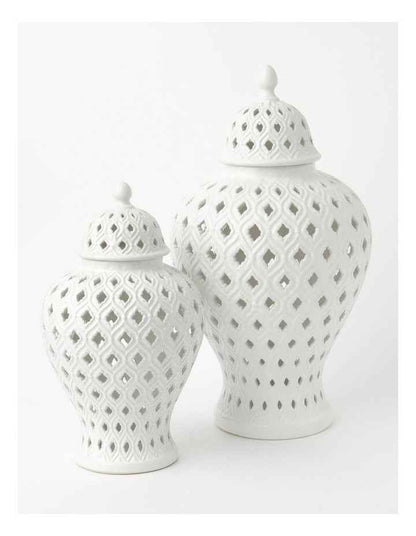 Large Ceramic Ginger Jar - 46cm White