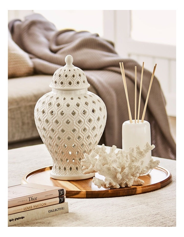 Marcella Ginger Jar 33cm in White