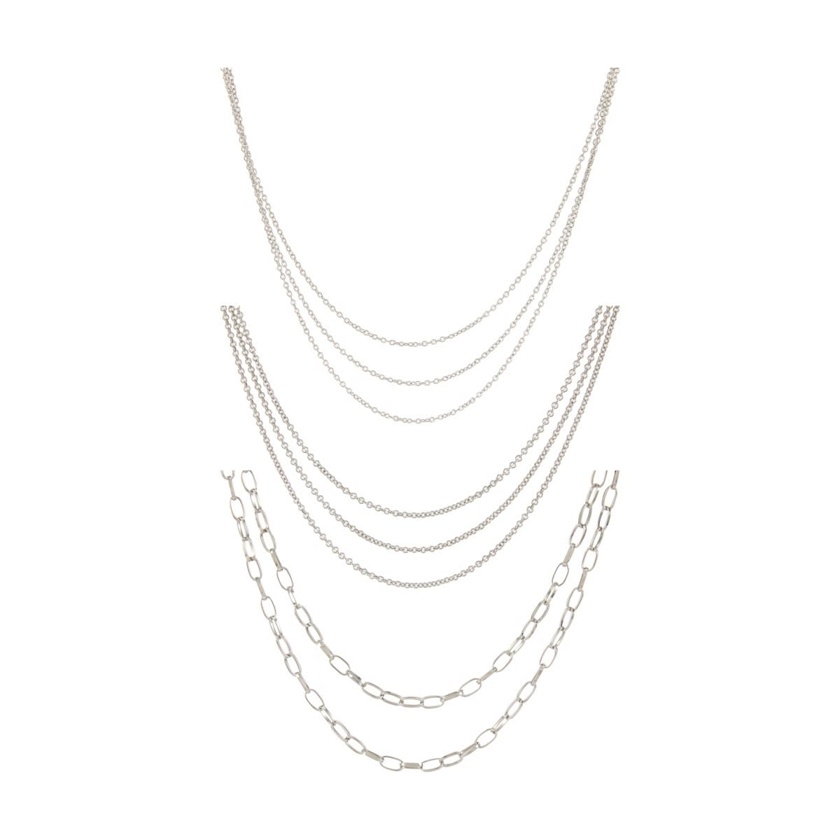 Jewellery Chain Set - Silver Look