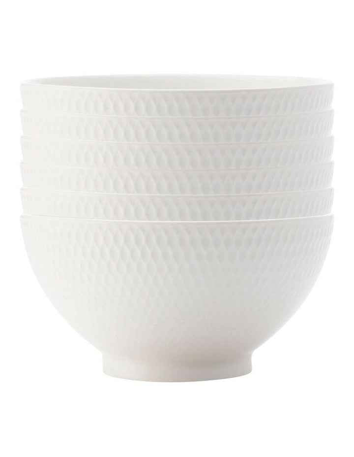 Diamonds Rice Bowl 12.5cm Set of 6 in White