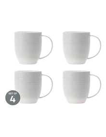 White Basics Diamonds Coupe Mug 420ml Set of 4