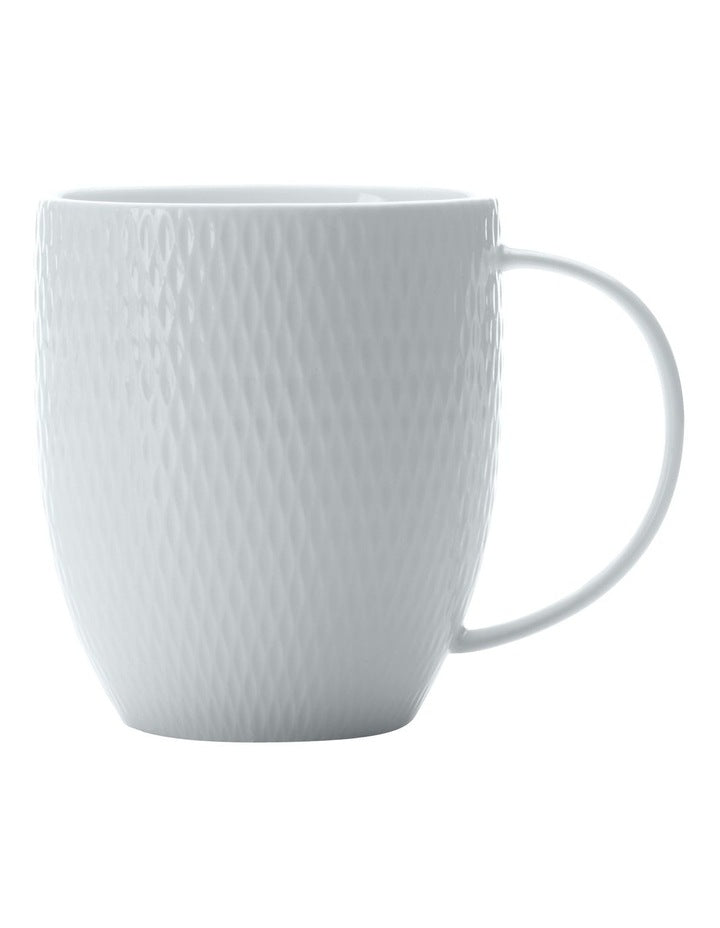 White Basics Diamonds Coupe Mug 420ml Set of 4