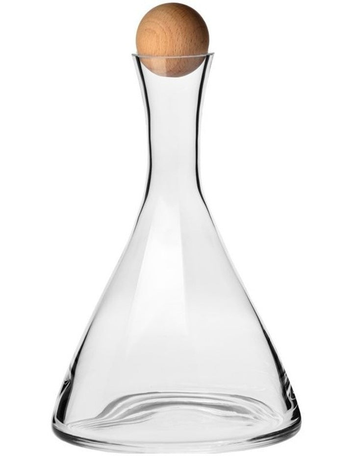 Connoisseur Wine Decanter Beechwood Stopper 1L in Clear