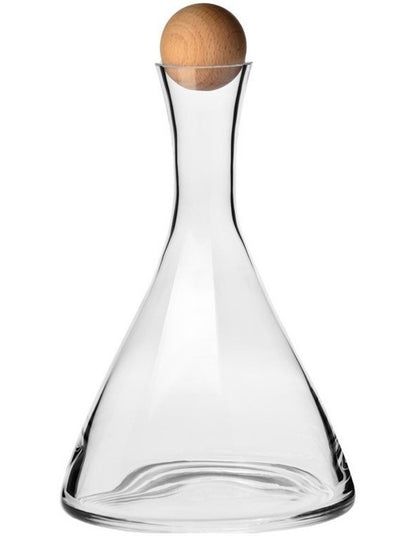 Connoisseur Wine Decanter Beechwood Stopper 1L in Clear