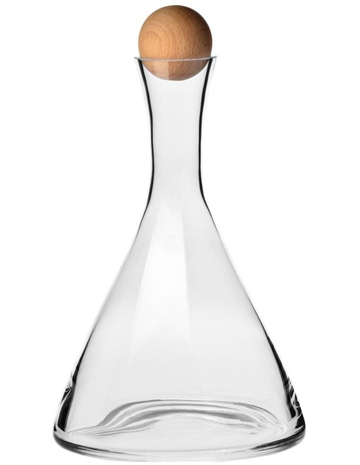 Connoisseur Wine Decanter Beechwood Stopper 1L in Clear