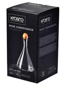 Connoisseur Wine Decanter Beechwood Stopper 1L in Clear