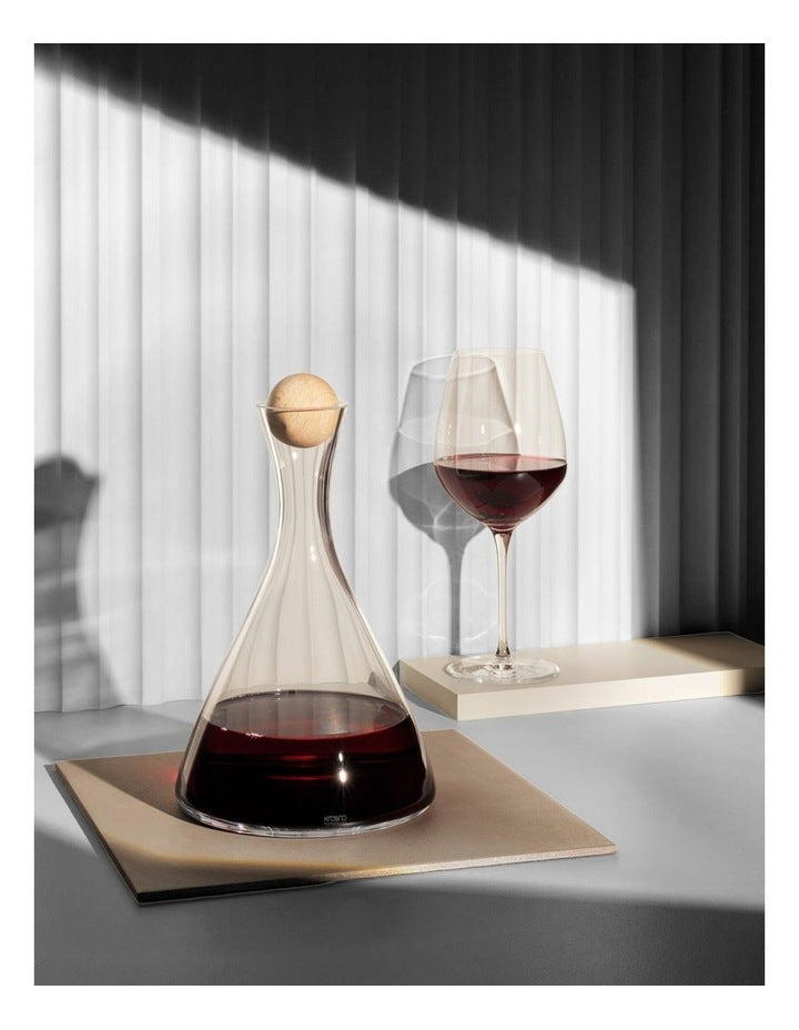Connoisseur Wine Decanter Beechwood Stopper 1L in Clear
