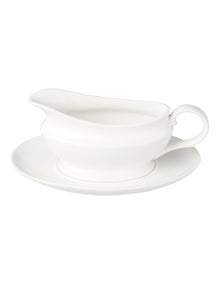 White Basics Gravy Boat And Saucer 550ml Gift Boxed in White