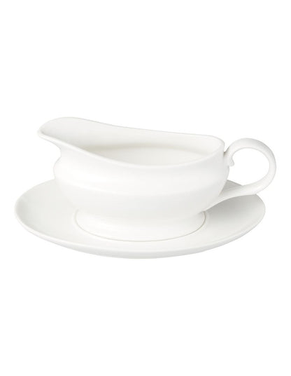White Basics Gravy Boat And Saucer 550ml Gift Boxed in White