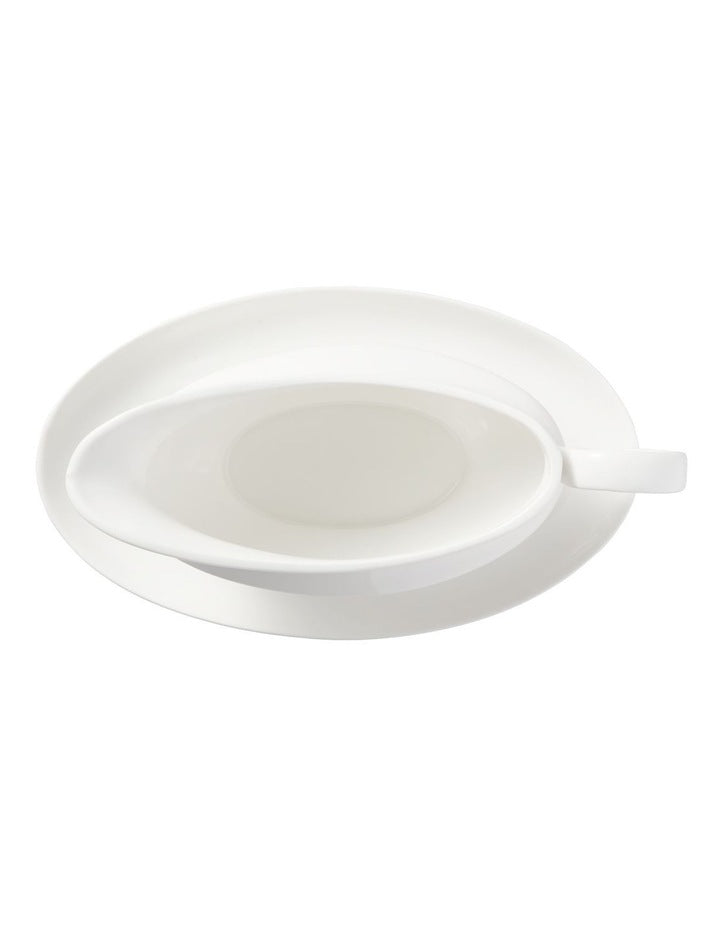 White Basics Gravy Boat And Saucer 550ml Gift Boxed in White